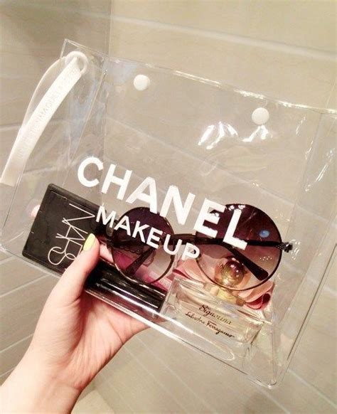 clear plastic chanel makeup bag|chanel cosmetic bag price.